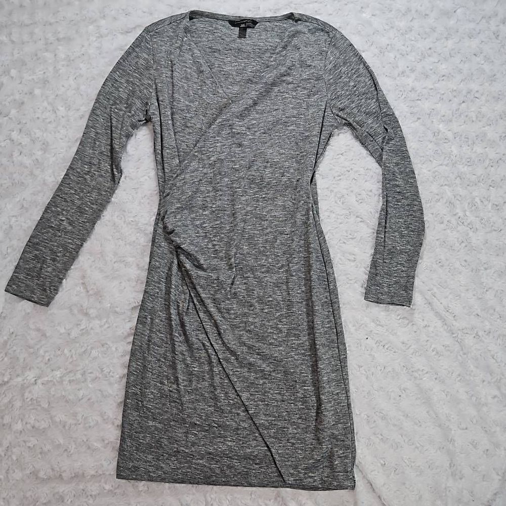 Faux Wrap Grey Dress Banana Republic Size XS